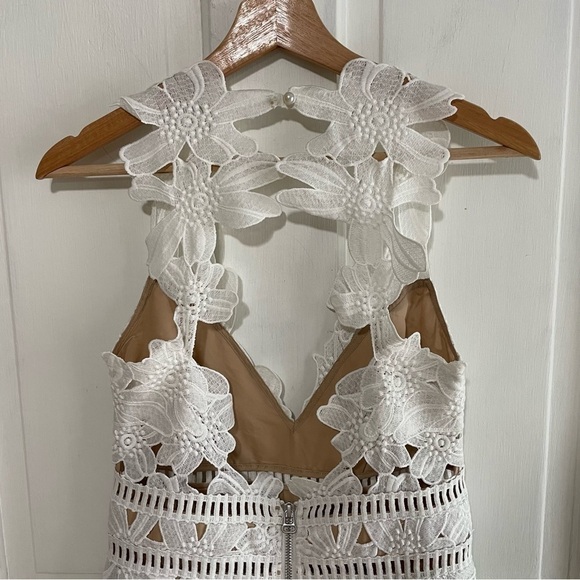 Saylor x Free People Zasha White Lace Open Back Lined Mini Dress Bridal 4, S/M - Picture 6 of 15